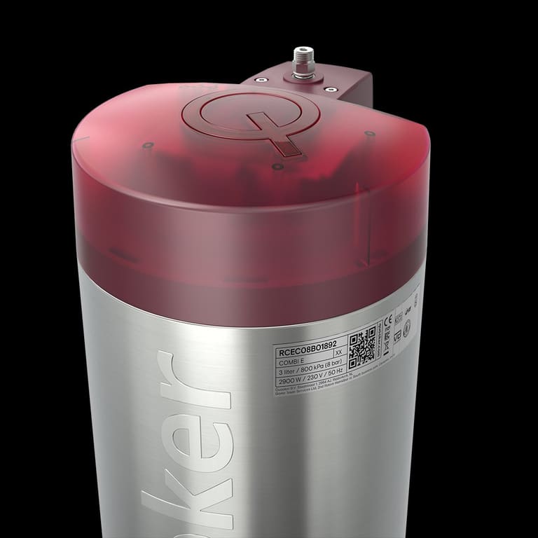 Serienummer op Quooker reservoir - Controleer de sticker op de zijkant